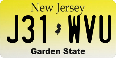 NJ license plate J31WVU