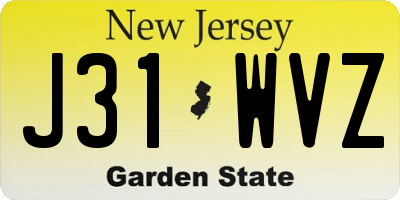 NJ license plate J31WVZ