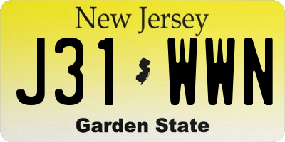 NJ license plate J31WWN