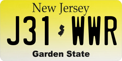 NJ license plate J31WWR