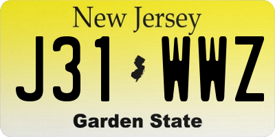 NJ license plate J31WWZ