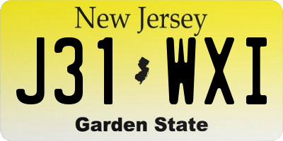 NJ license plate J31WXI