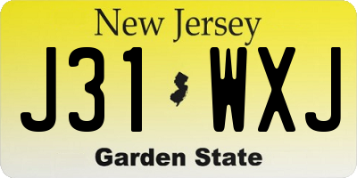 NJ license plate J31WXJ
