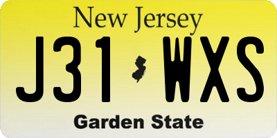 NJ license plate J31WXS