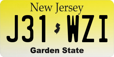 NJ license plate J31WZI