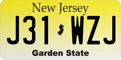 NJ license plate J31WZJ