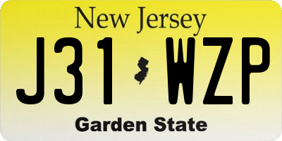NJ license plate J31WZP