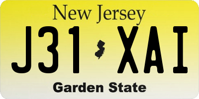NJ license plate J31XAI