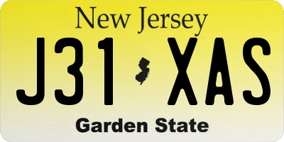 NJ license plate J31XAS