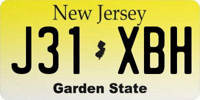 NJ license plate J31XBH