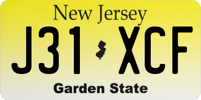 NJ license plate J31XCF
