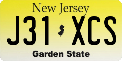 NJ license plate J31XCS