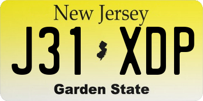 NJ license plate J31XDP
