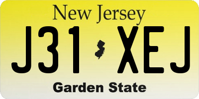 NJ license plate J31XEJ