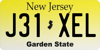 NJ license plate J31XEL