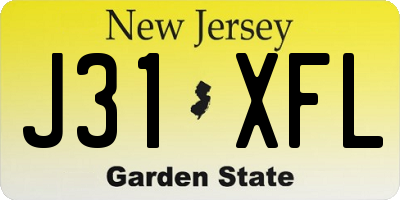 NJ license plate J31XFL