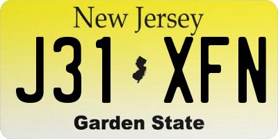 NJ license plate J31XFN