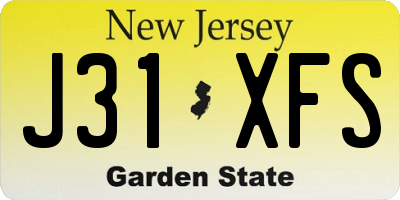 NJ license plate J31XFS