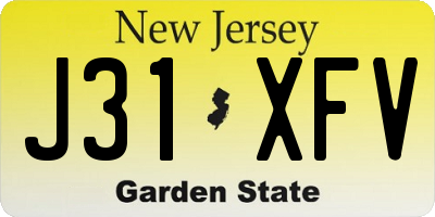 NJ license plate J31XFV