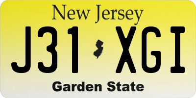 NJ license plate J31XGI