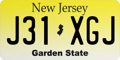 NJ license plate J31XGJ
