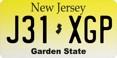 NJ license plate J31XGP