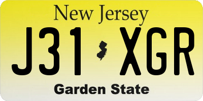 NJ license plate J31XGR