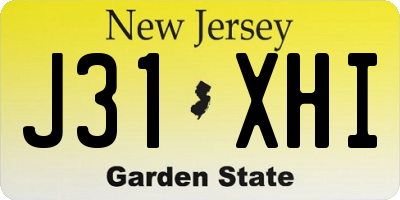 NJ license plate J31XHI
