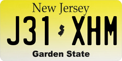 NJ license plate J31XHM
