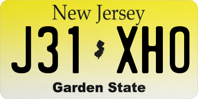 NJ license plate J31XHO