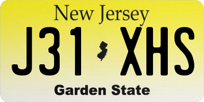 NJ license plate J31XHS