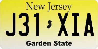 NJ license plate J31XIA