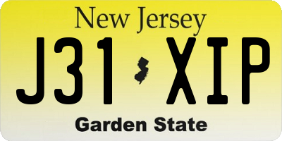 NJ license plate J31XIP