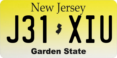 NJ license plate J31XIU