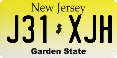 NJ license plate J31XJH