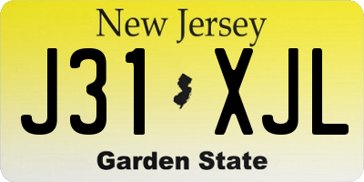 NJ license plate J31XJL