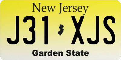 NJ license plate J31XJS