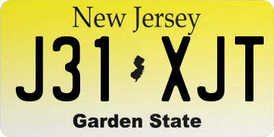 NJ license plate J31XJT