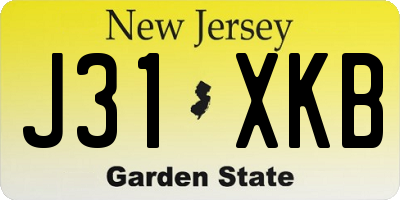 NJ license plate J31XKB