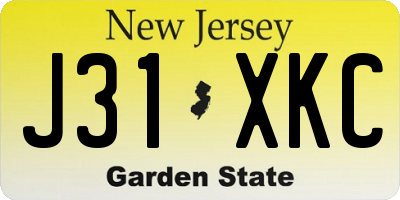 NJ license plate J31XKC