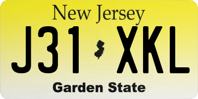 NJ license plate J31XKL