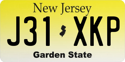 NJ license plate J31XKP