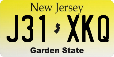 NJ license plate J31XKQ