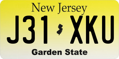 NJ license plate J31XKU