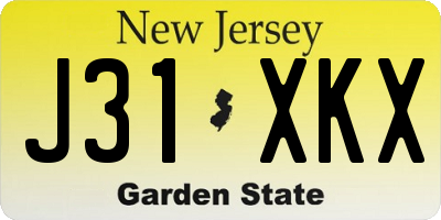 NJ license plate J31XKX