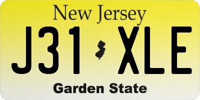 NJ license plate J31XLE