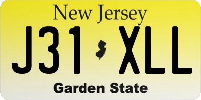NJ license plate J31XLL
