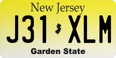 NJ license plate J31XLM