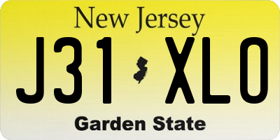 NJ license plate J31XLO