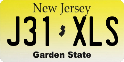 NJ license plate J31XLS